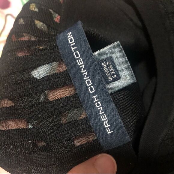 French Connection Rose Crepe Mesh Fit and Flare Dress sz 2 - Picture 6 of 6